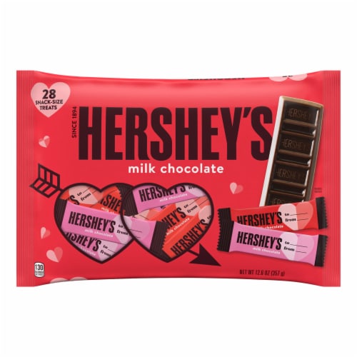 HERSHEY'S Milk Chocolate Snack Size Valentine Candy Bag Perspective: back