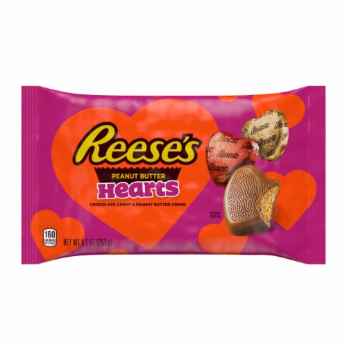 REESE'S Milk Chocolate Peanut Butter Creme Hearts Valentine Candy Bag Perspective: back