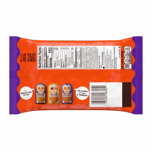 REESE'S Chocolate Peanut Butter Creme Skeletons Halloween Candy Bag Perspective: back