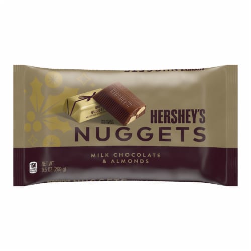 HERSHEY'S NUGGETS Milk Chocolate with Almonds Christmas Candy Bag Perspective: back