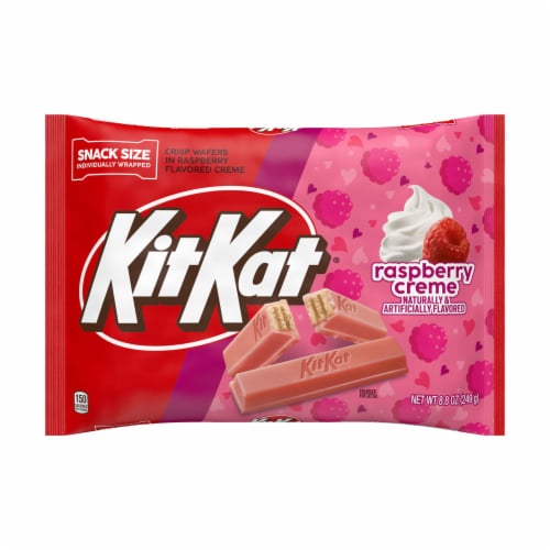 KIT KAT® Raspberry Flavored Creme Wafer Snack Size Valentine Candy Bag Perspective: back