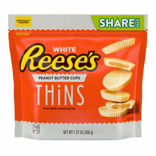 REESE'S THiNS White Creme Peanut Butter Cups Candy Share Pack Perspective: back