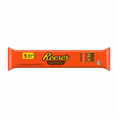 REESE'S Milk Chocolate Snack Size Peanut Butter Cups Candy Packs Perspective: back