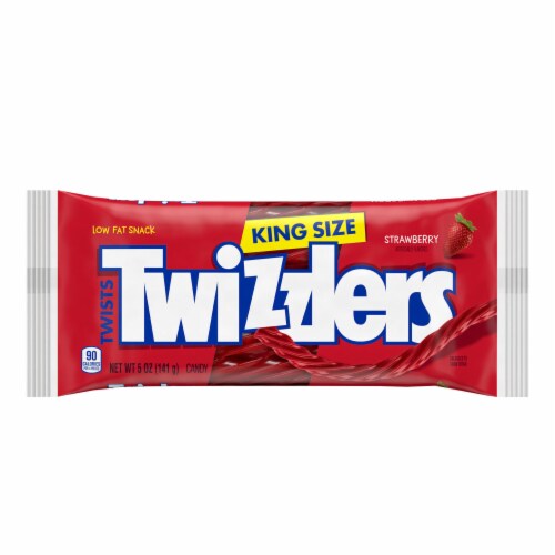 TWIZZLERS Twists Strawberry Flavored King Size Licorice Style Chewy Candy Bag Perspective: back