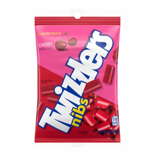 TWIZZLERS NIBS Cherry Flavored Licorice Style Chewy Candy Bag Perspective: back