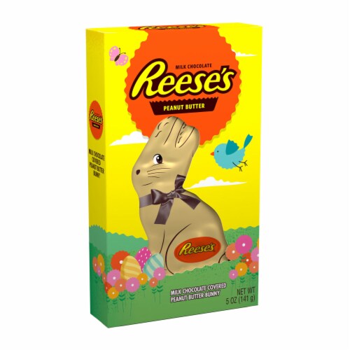 REESE'S Peanut Butter Milk Chocolate Bunny Easter Candy Gift Box Perspective: back