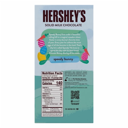 Hershey's Solid Milk Chocolate Speedy Bunny Perspective: back