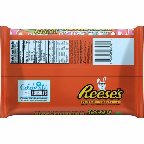 Reese's Easter Milk Chocolate Covered Peanut Butter Bunnies Perspective: back