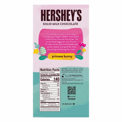 Hershey's Easter Solid Milk Chocolate Princess Bunny Perspective: back
