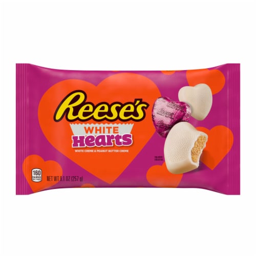 REESE'S White Creme Peanut Butter Creme Hearts Valentine Candy Bag Perspective: back
