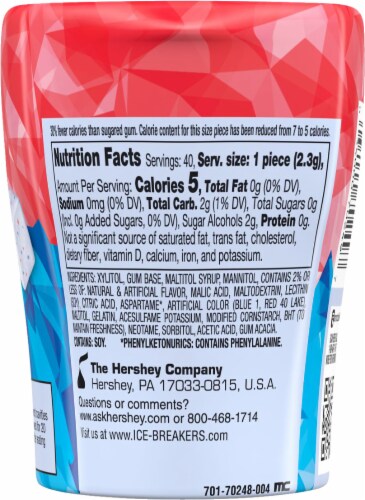 Ice Breakers Ice Cubes Snow Cone Sugar Free Gum Perspective: back