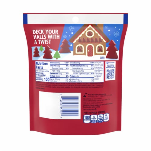 TWIZZLERS Cherry Flavored Trees Christmas Candy Bag Perspective: back