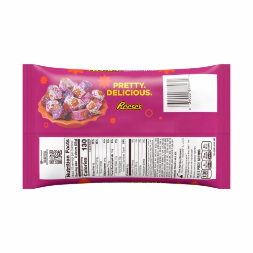REESE'S Miniatures Blossom Top Milk Chocolate Peanut Butter Pink Colored Creme Valentine Candy Perspective: back