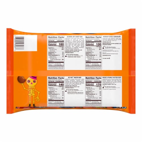 HERSHEY'S REESE'S ALMOND JOY and KIT KAT® Assorted Chocolate Halloween Candy Snack Size Bag Perspective: back