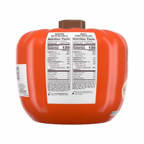 Hershey's Assorted Pumpkin Bowl Miniatures Candy Halloween Assortment Perspective: back