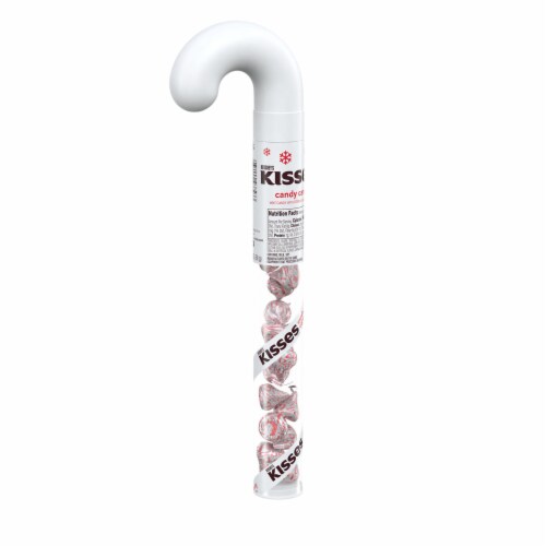 HERSHEY'S KISSES Candy Cane Flavored Christmas Candy Plastic Cane Perspective: back