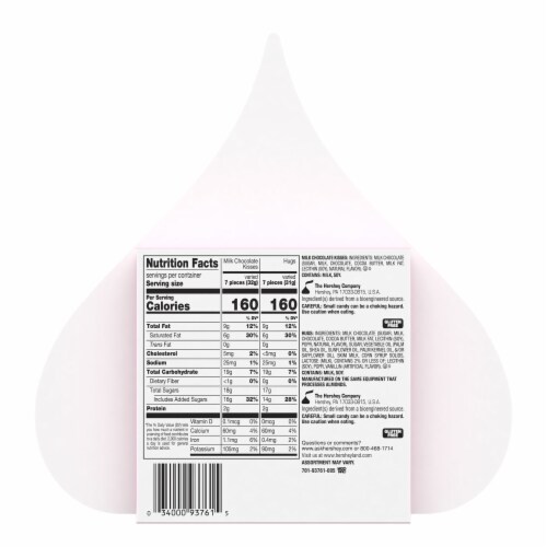 HERSHEY'S HUGS & KISSES Assorted Milk Chocolate and White Creme Candy Valentine's Day Gift Box Perspective: back