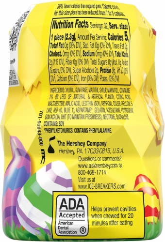 Ice Breakers Ice Cubes Strawberry Lemonade Sugar Free Gum Easter Candy Perspective: back