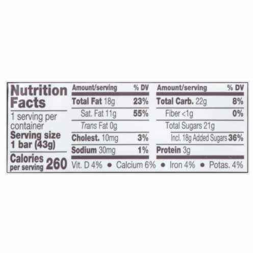 HERSHEY'S ORGANIC MILK CHOCOLATE Perspective: back
