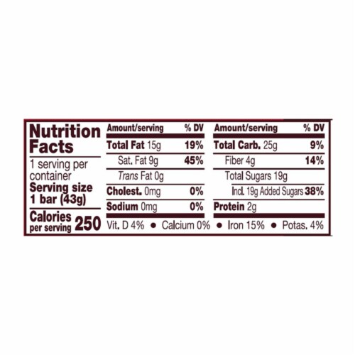 HERSHEY'S ORGANIC DARK CHOCOLATE Perspective: back