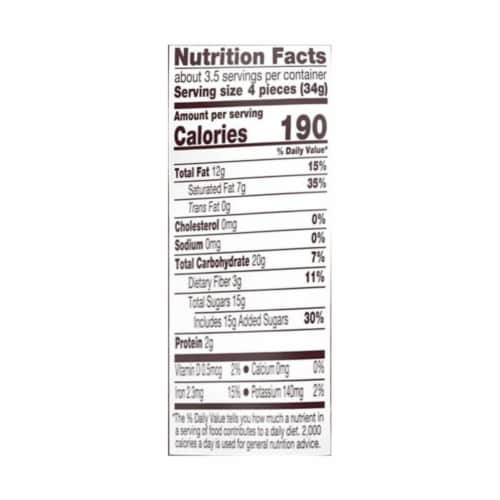 HERSHEY'S ORGANIC DARK CHOCOLATE MINIATURE Perspective: back