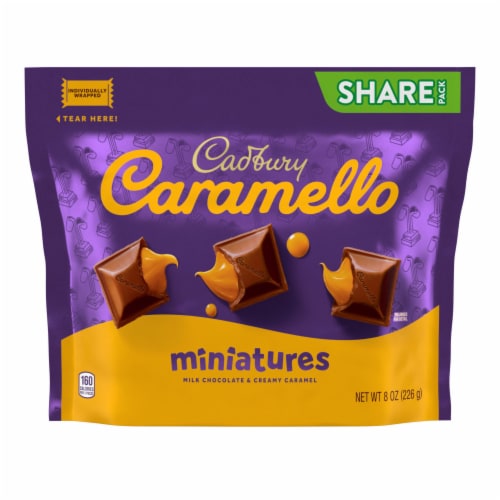 CADBURY CARAMELLO Miniatures Milk Chocolate Caramel Candy Share Pack Perspective: back