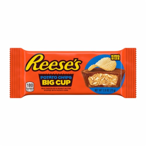 REESE'S Big Cup with Potato Chips Milk Chocolate King Size Peanut Butter Cups Candy Pack Perspective: back