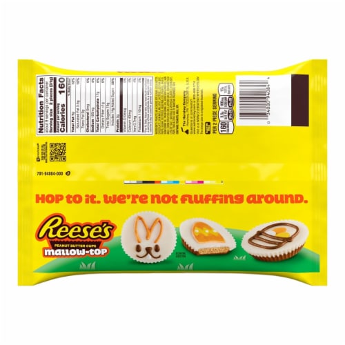 REESE'S Mallow-Top Marshmallow Creme Milk Chocolate Peanut Butter Cups Easter Candy Bag Perspective: back