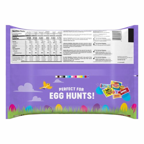 Hershey and Mondelez Egg Hunt Chocolate and Sweet Assortment Easter Candy Perspective: back