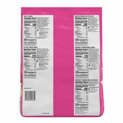 Hershey Chocolate Assortment Treats Easter Candy Bulk Variety Bag Perspective: back