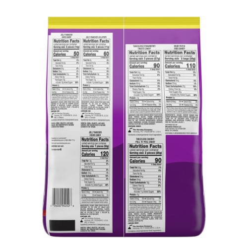 Hershey and Mondelez Fruit Flavored Assortment Chewy and Hard Candy Halloween Bulk Variety Bag Perspective: back