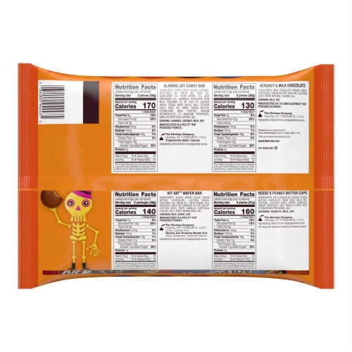 Hershey All Time Greats Chocolate Assortment Snack Size Candy Halloween Variety Bag Perspective: back