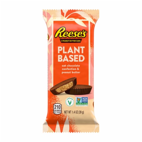 REESE'S Plant Based Oat Chocolate Confection and Peanut Butter Cups Candy Pack Perspective: back