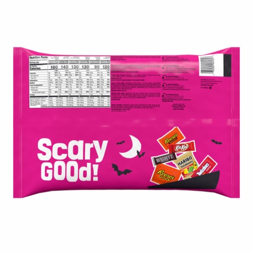 Hershey Assorted Flavored Snack Size Halloween Candy Variety Bag Perspective: back