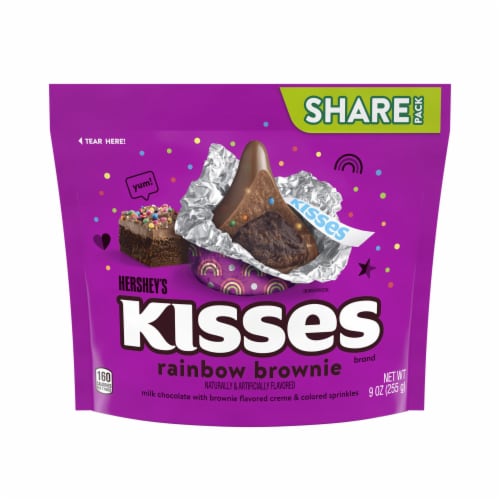 HERSHEY'S KISSES Rainbow Brownie Flavored Candy Share Pack Perspective: back