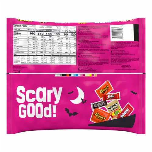 Hershey Assorted Flavored Snack Size Halloween Candy Bag Perspective: back