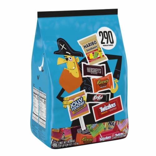 Hershey Miniatures Assorted Flavored Halloween Candy Bulk Bag Perspective: back