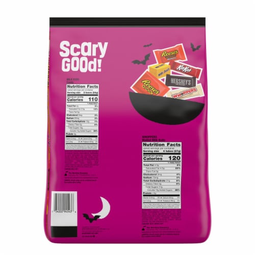 Hershey Assorted Flavored Halloween Candy Bulk Bag Perspective: back