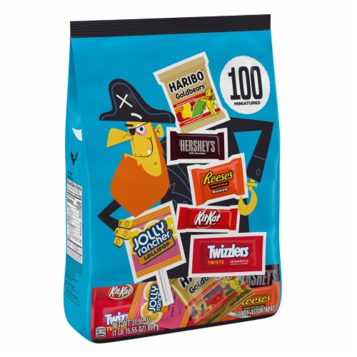Hershey Miniatures Assorted Flavored Halloween Candy Bulk Bag Perspective: back