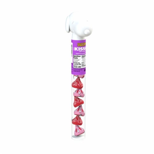 HERSHEY'S KISSES Milk Chocolate Snoopy™ and Friends Valentine Candy Plastic Cane Perspective: back