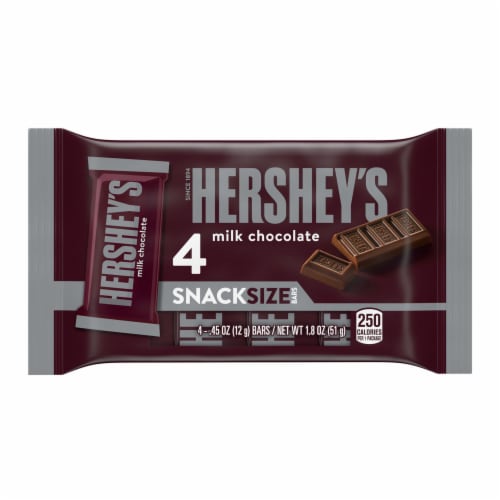 HERSHEY'S Milk Chocolate Snack Size Candy Bars Perspective: back