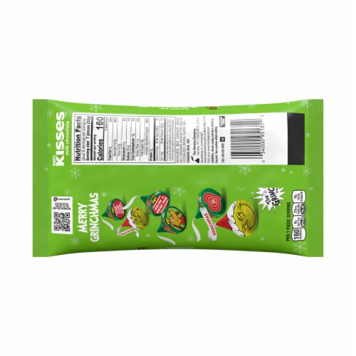 HERSHEY'S KISSES Grinch Milk Chocolate Christmas Candy Bag Perspective: back