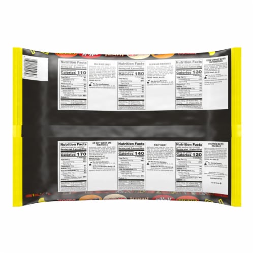 Hershey Miniatures Chocolate Assortment Candy Halloween Variety Bag Perspective: back