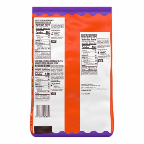 REESE'S Halloween Lovers Milk Chocolate and White Creme Assortment Snack Size Cups Candy Halloween Perspective: back