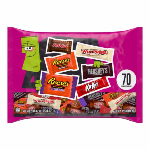 Hershey Assorted Flavored Halloween Candy Bag Perspective: back