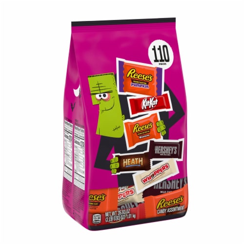 Hershey Assorted Flavored Halloween Candy Bulk Bag Perspective: back
