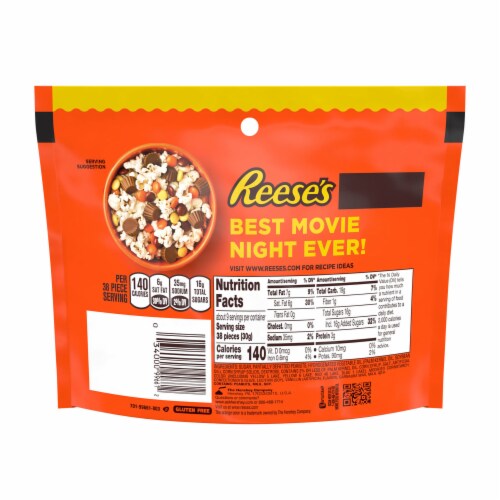 REESE'S PIECES Peanut Butter in a Crunchy Shell Candy Resealable Bag Perspective: back