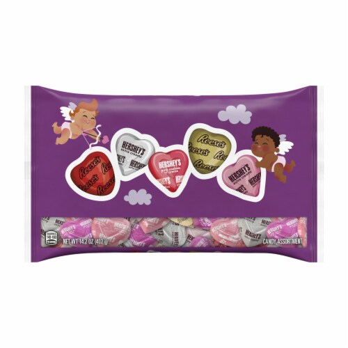 HERSHEY'S and REESE'S Assorted Flavored Hearts Valentine Candy Bag Perspective: back