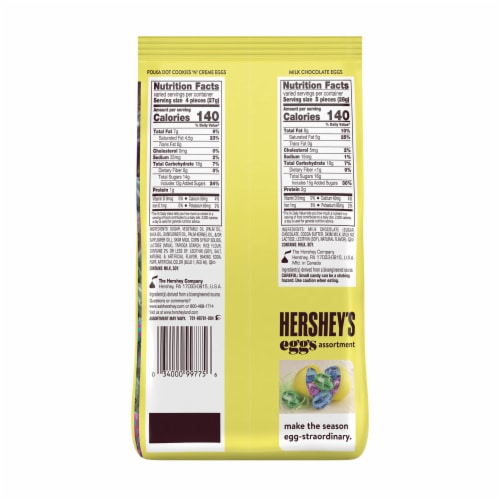 HERSHEY'S Assorted Chocolate and White Creme Eggs Easter Candy Variety Bag Perspective: back