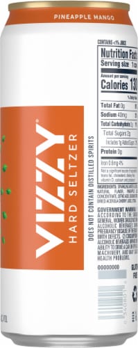 Vizzy Pineapple Mango Hard Seltzer Can Perspective: back